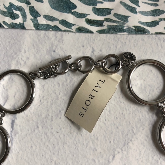 Talbots Blue Silver Circle Stone Necklace - Picture 4 of 5